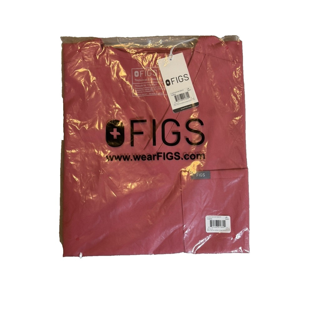 FIGS Women's Size Large Catarina One Pocket Scrub Top Pulmonary Pink NWT